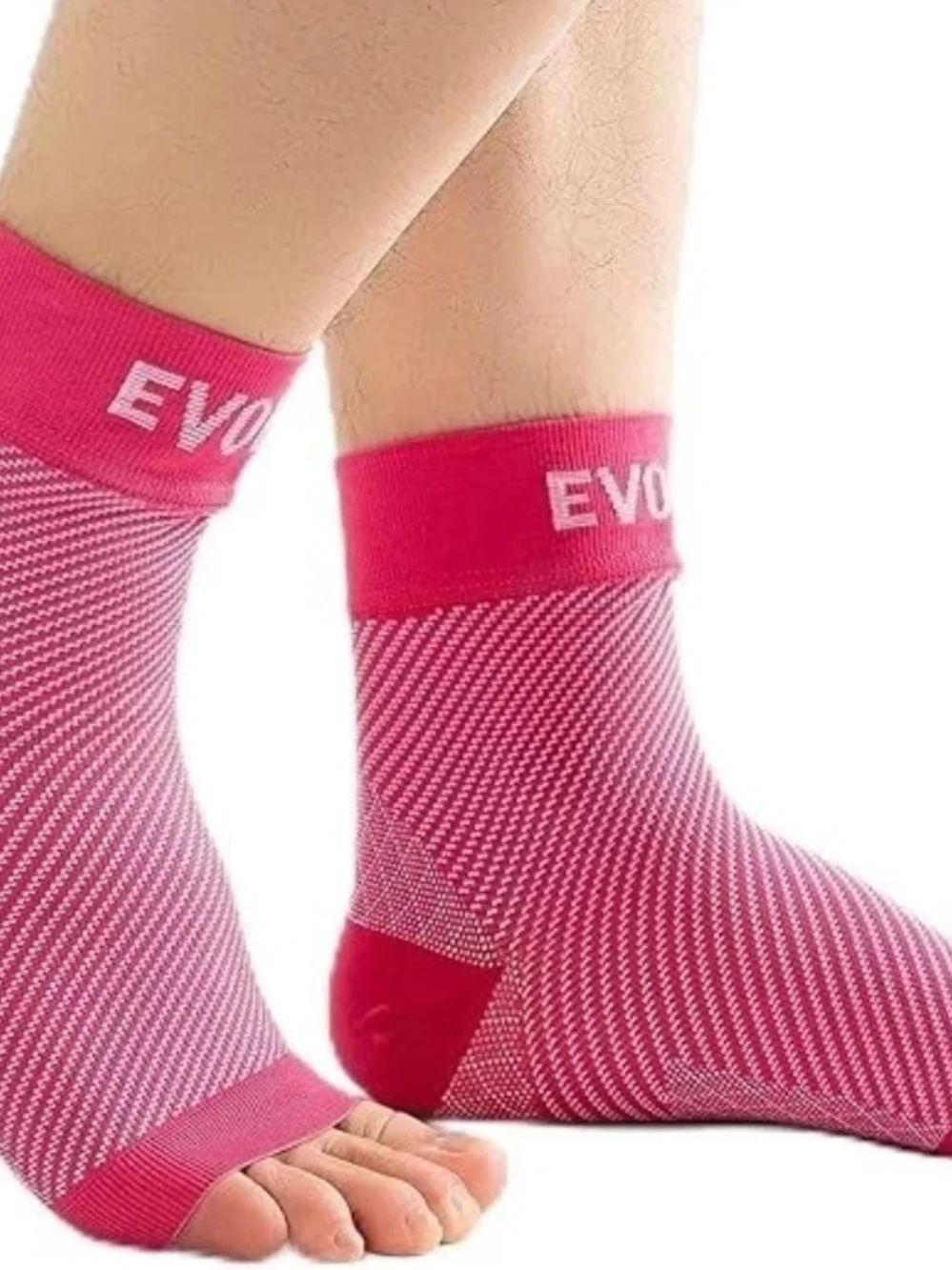 Plantar Fasciitis Compression Socks Ankle Brace Sleeve 20-30 mmHg XL Pink 1 Pair